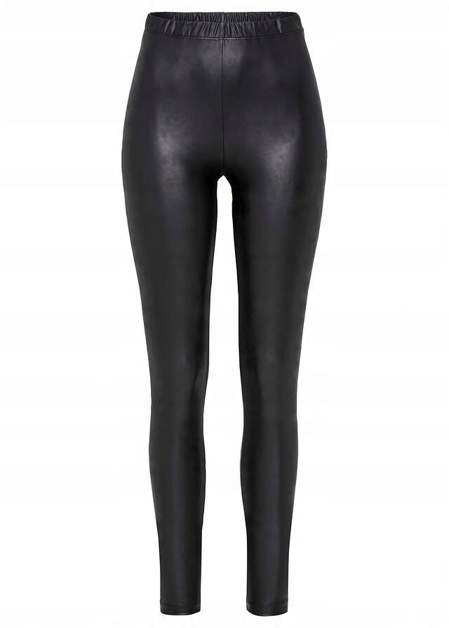 B.P.C legginsy czarne z eko skóry 40/42.