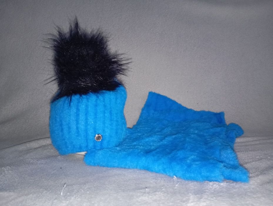 Czapka+szalik damski zestaw szafir