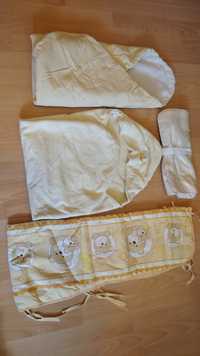 Zestaw niemowlęcy rożek, ręcznik, podkład, ochraniacz