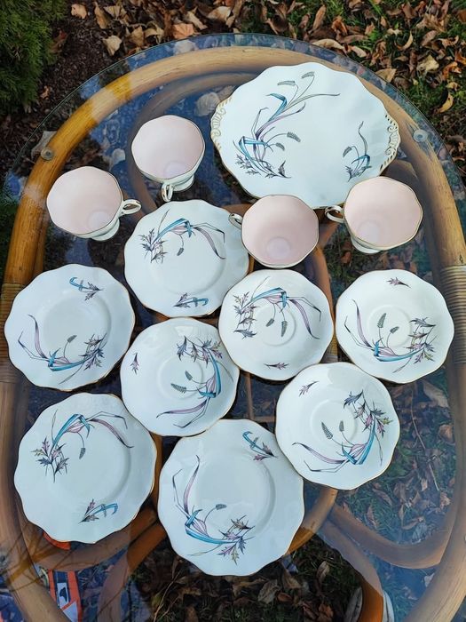 Angielska porcelana kostna  ЕSTABLISHED  trio śniadaniowe bone China