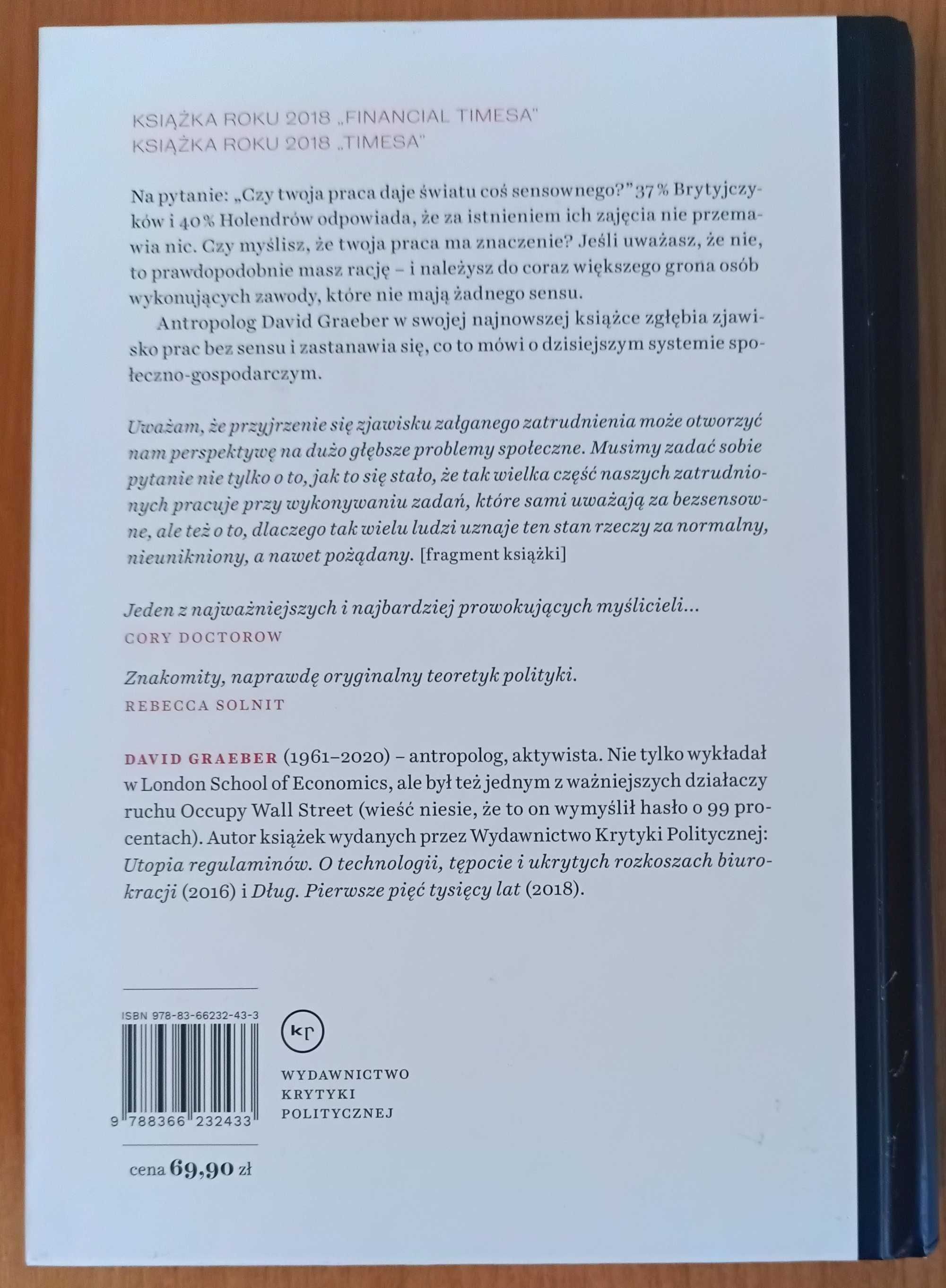 David Graeber "Praca bez sensu. Teoria"