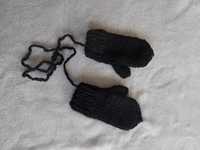 Rękawiczki wełniane czarne 2-3lata