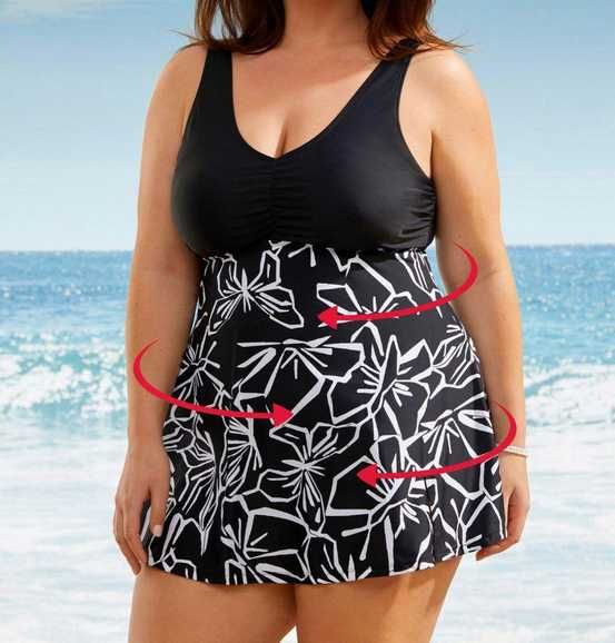 56 Bonprix modelujacy kostium strój kąpielowy sukienka