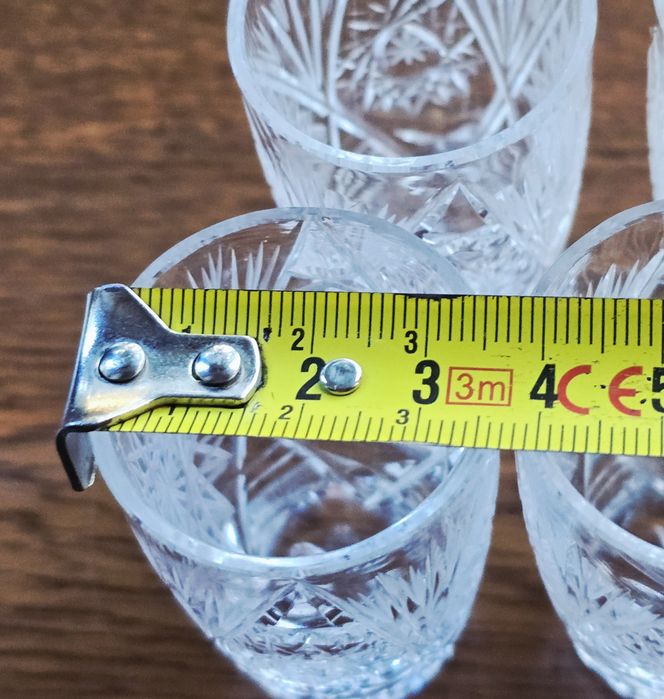 Kryształowe kieliszki do wódki 6 szt kryształy prl retro vintage