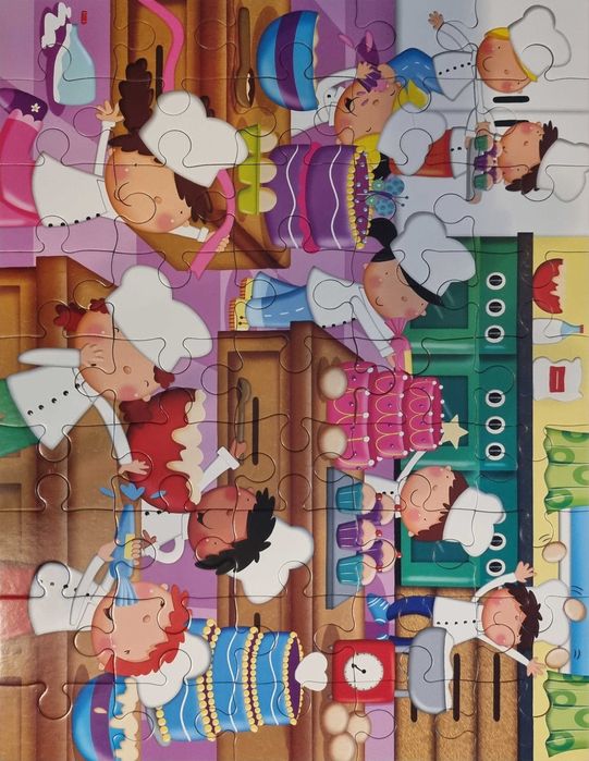 Puzzle para criança sobre o tema: Pastelaria, com 45 peças