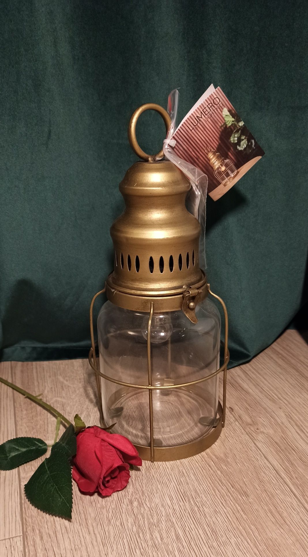 Nowa lampa latarenka latarnia złoty lampion