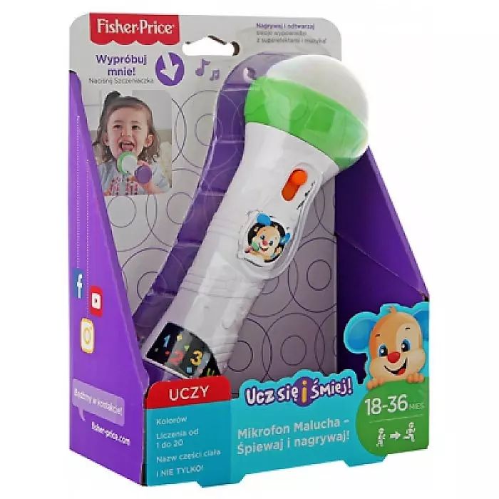 Fisher-Price. Ucz się i śmiej! FBP38 Mikrofon malucha. Fisher Price