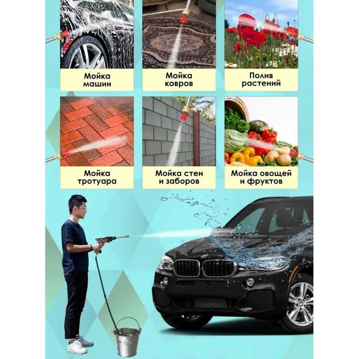 Мийка високого тиску 48 V з двома акумуляторами в кейсі 1000 W