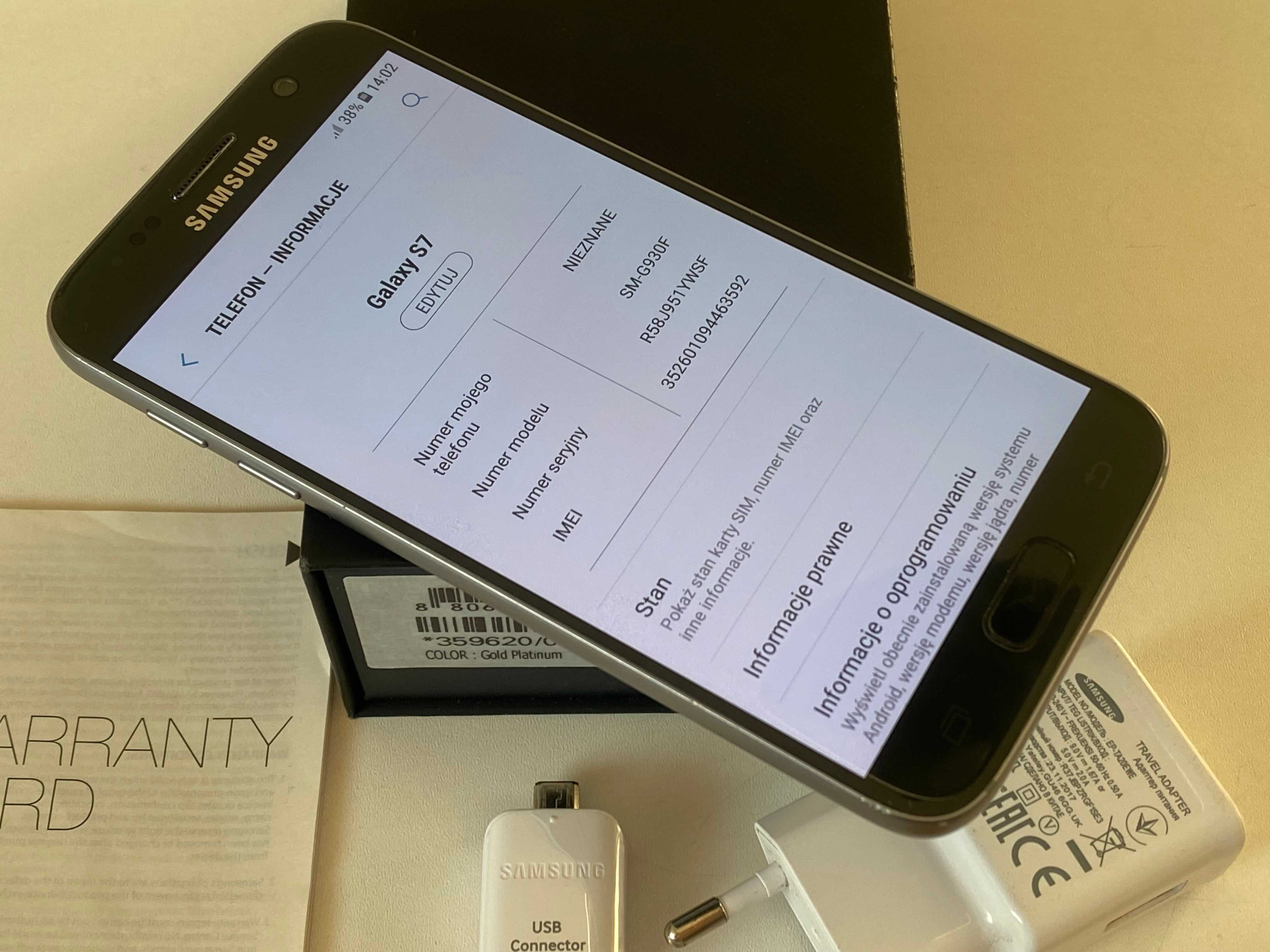 Telefon SAMSUNG GALAXY S7 ZADBANY 100% SPRAWNY lte nfc komplet gwaranc