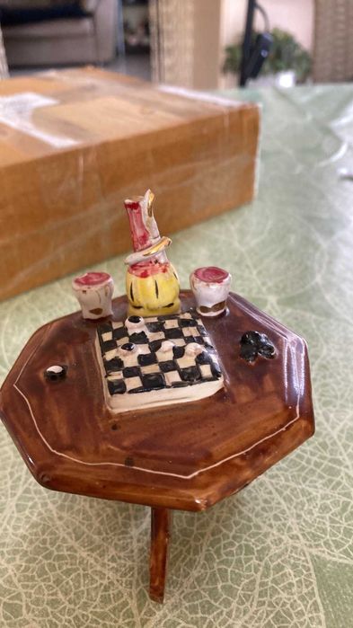 Два Монаха шашиста Шахматы Фигурки Статуэтки Керамика Иезуит Монах