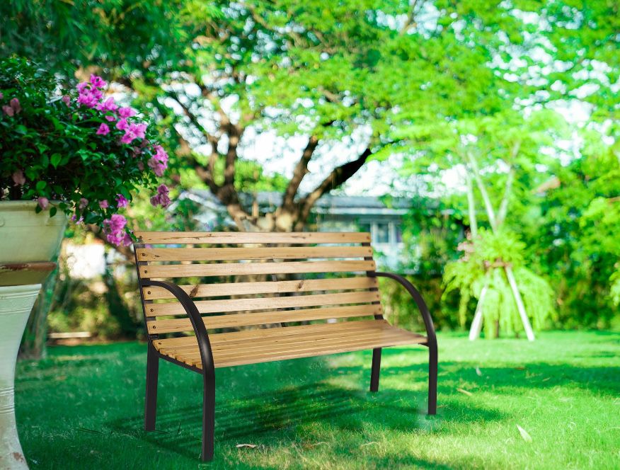 Ławka Ogrodowa Parkowa Metalowa Drewniana 2 Osobowa Ławeczka na Ogród