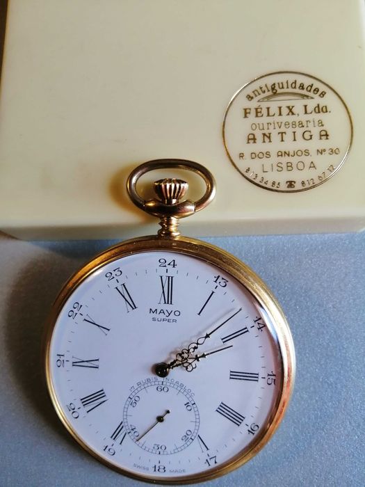 Relogio de Bolso MAYO Super Plaqueado OURO Corda  Manual