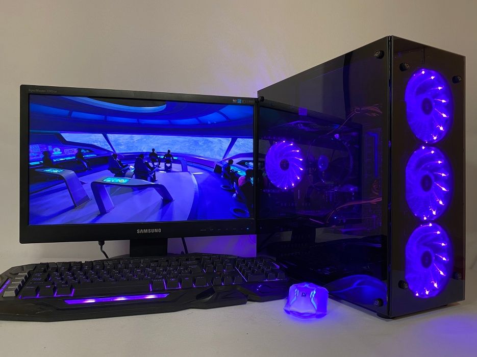 Ігровий комп'ютер ПК +монітор 22 + 570 RX 4 GB + ссд 120 гб + 8 ядер