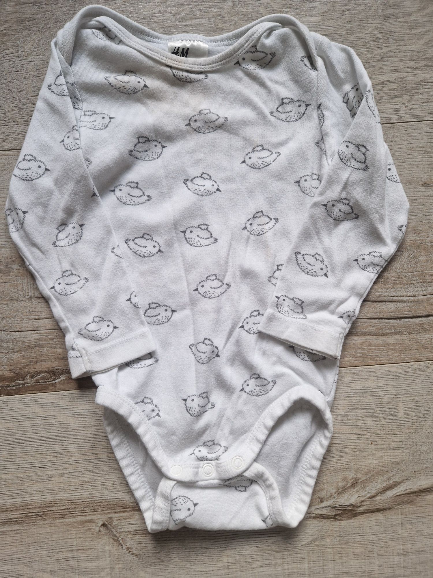Body dlugi rekaw ptaszki h&m 9-12 miesiecy,  80 cm