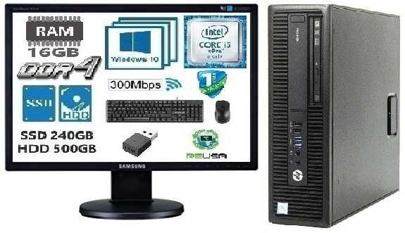 Pack HP800G2+Lcd 19" 6ªG. I5 3.2Ghz|16G|SSD240+HDD500|KIT|WIFI|W10/W11