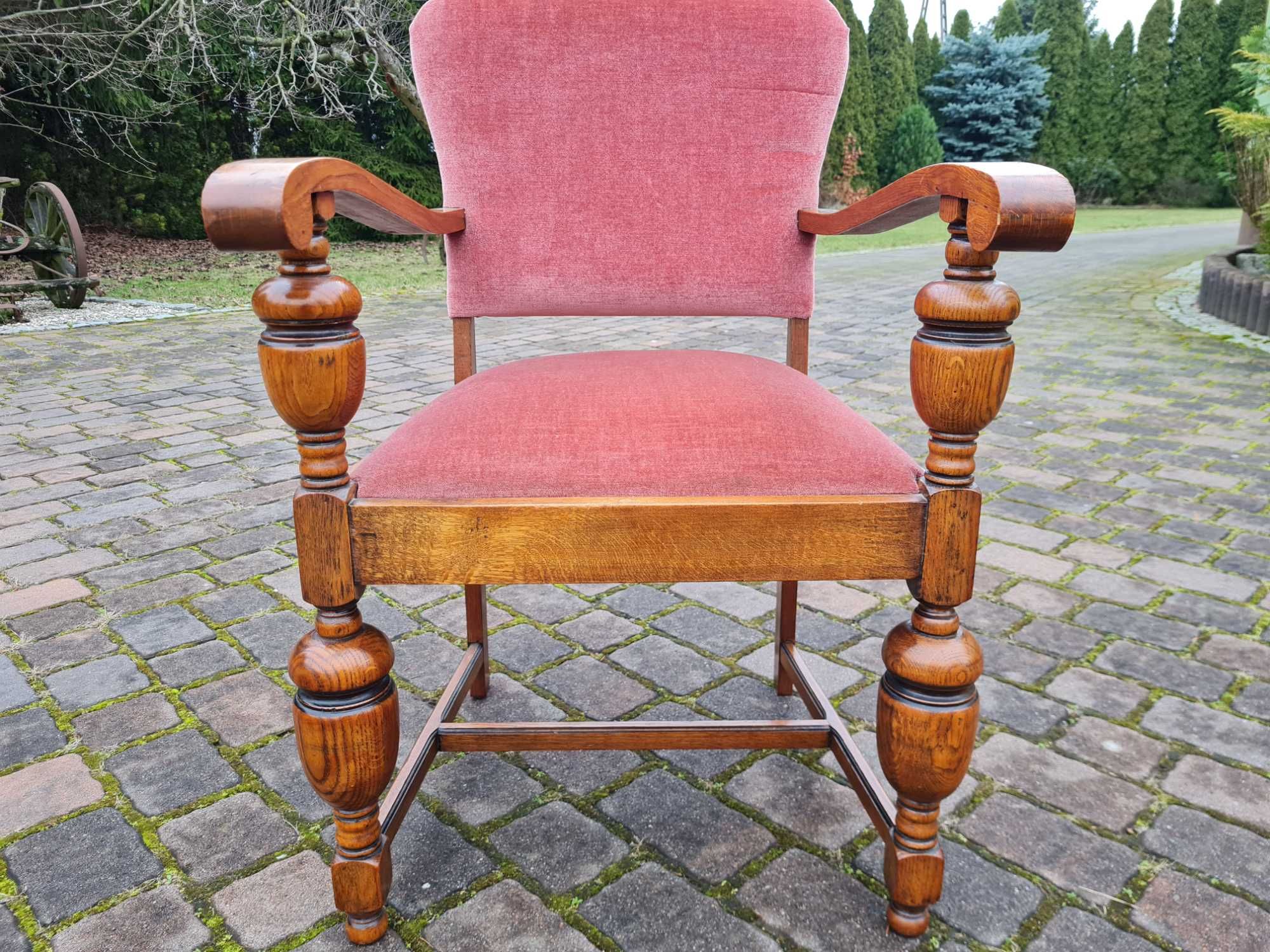 Stylowy stary antyczny fotel Krzesło z oparciami