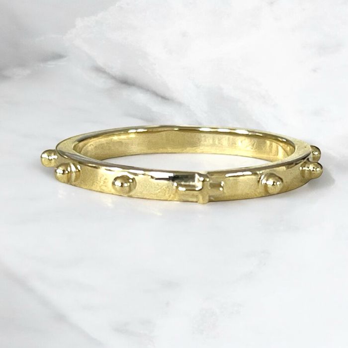 Złoty Pierścionek Różaniec Rozmiar 19