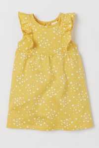 платье сукня жовтенька H&M желтое сердечки, 3-4 года