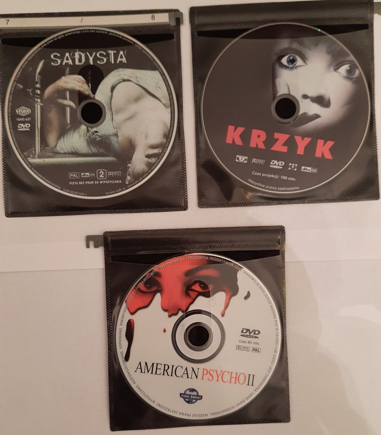 Zestaw 6 DVD horror, thriller - Basen, American Psycho 2, Sadysta...