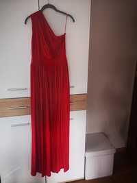 • Loola • NOWA Czerwona sukienka, długa z rozcięciem na udzie / r. XS/