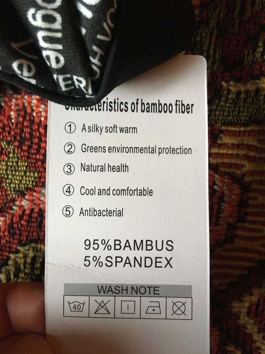 Nowe męskie slipy bokserki majtki czarne napisy bambus spandex