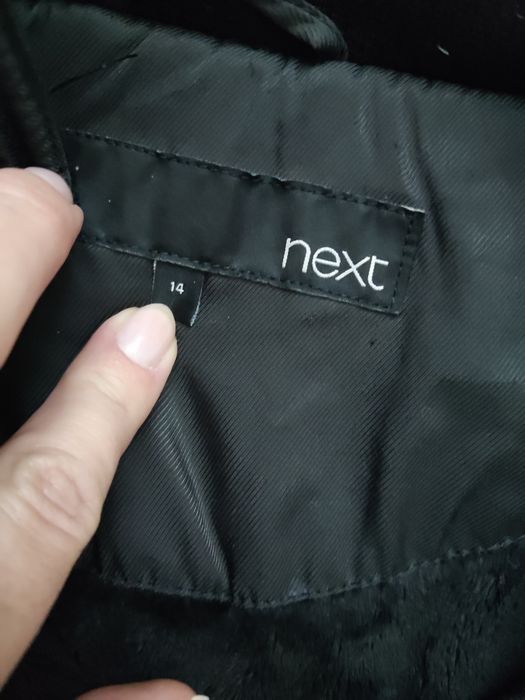 Ciepła kurtka zimowa 42 XL Next czarna z kapturem