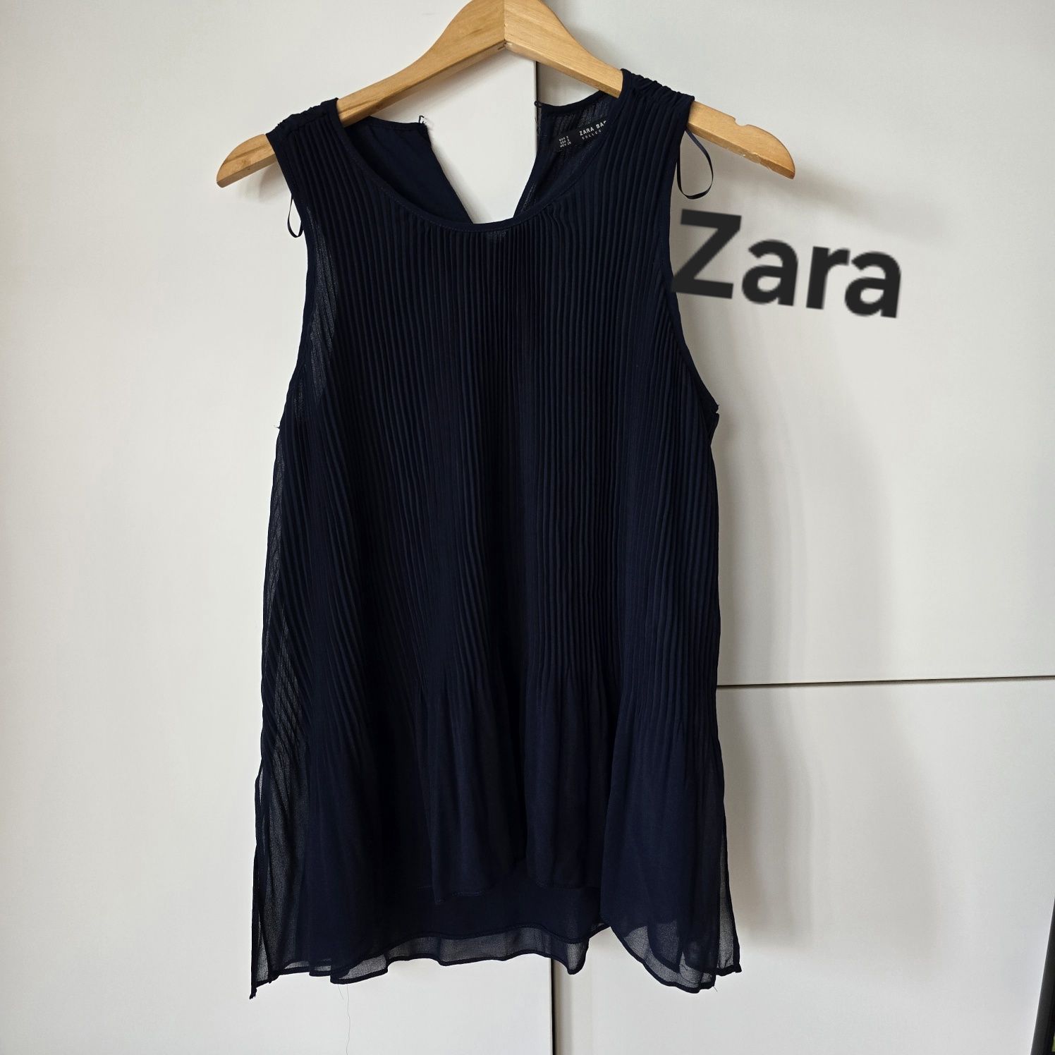Bluzka koszulka Zara s 36 plisowana m 38 krótki rękaw