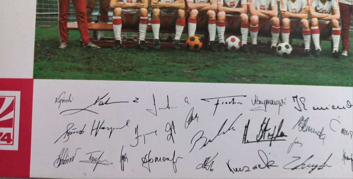 Pocztówka POLSKA reprezentacji  piłkarska  WM 1974 rok