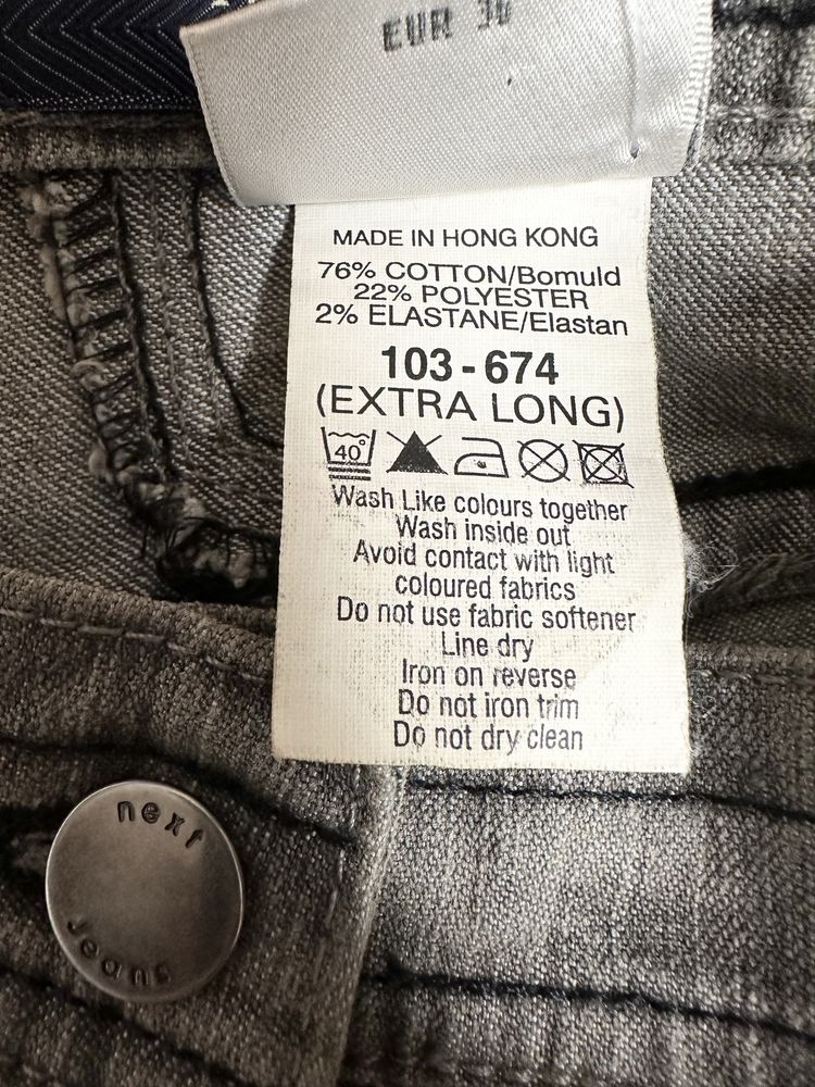 Unikatowe Vintage Jeansy Next Extra Long Straight Leg Z Haftami 36/S