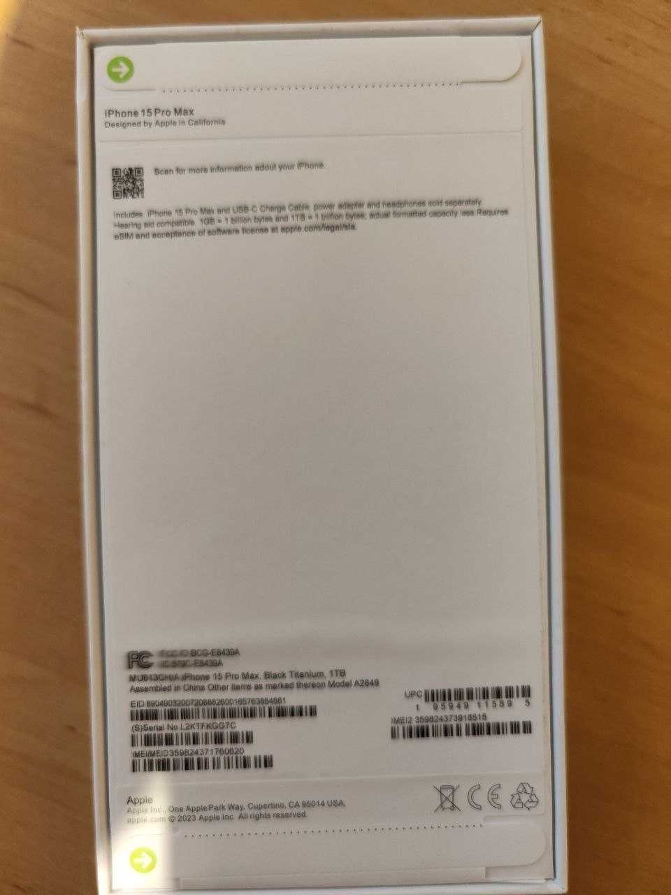 Iphone 15 Pro Max 1TB Black