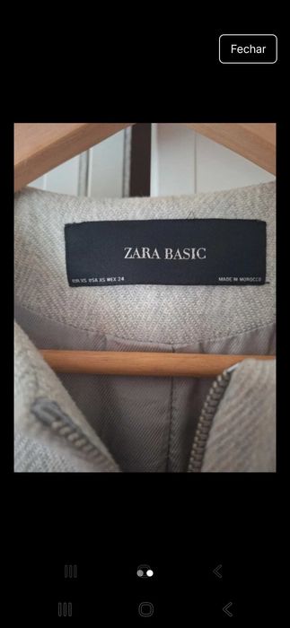 Sobretudo Cinza claro Zara Xs