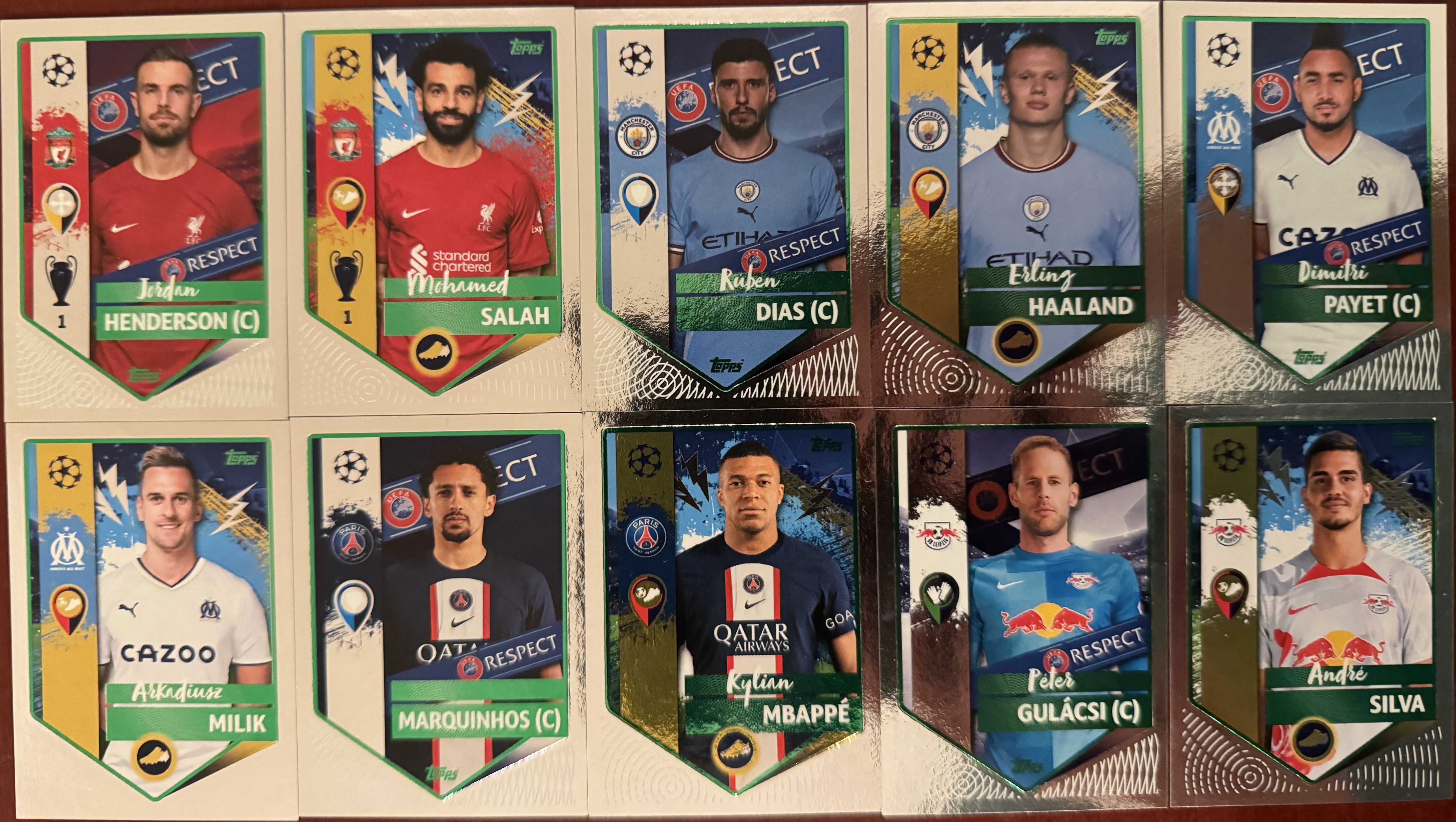 Topps UEFA Champions League 2022/23 Zielony równoległy naklejki (1sz)