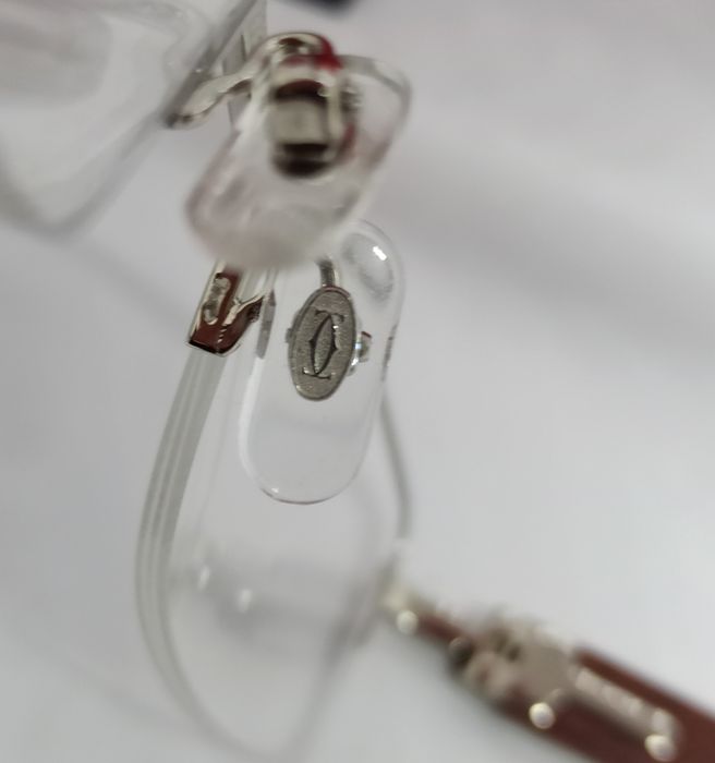 Cartier очки унисекс имиждевые оправа серебр метал дужки дерево