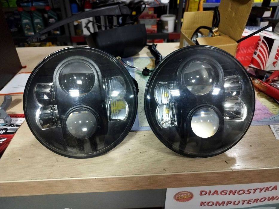 Reflektor Led 7" ## Lampy przód ## Jeep Wrangler JK ##Explorer## 2 szt