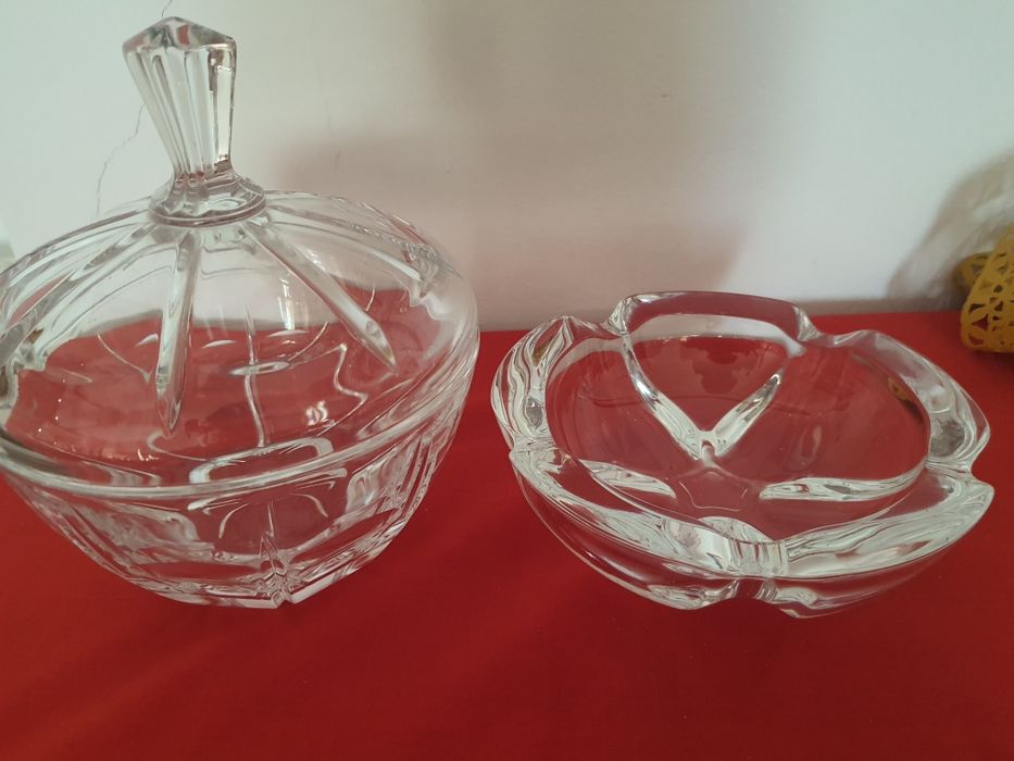 Bomboneira mais cinzeiro cristal d'arques