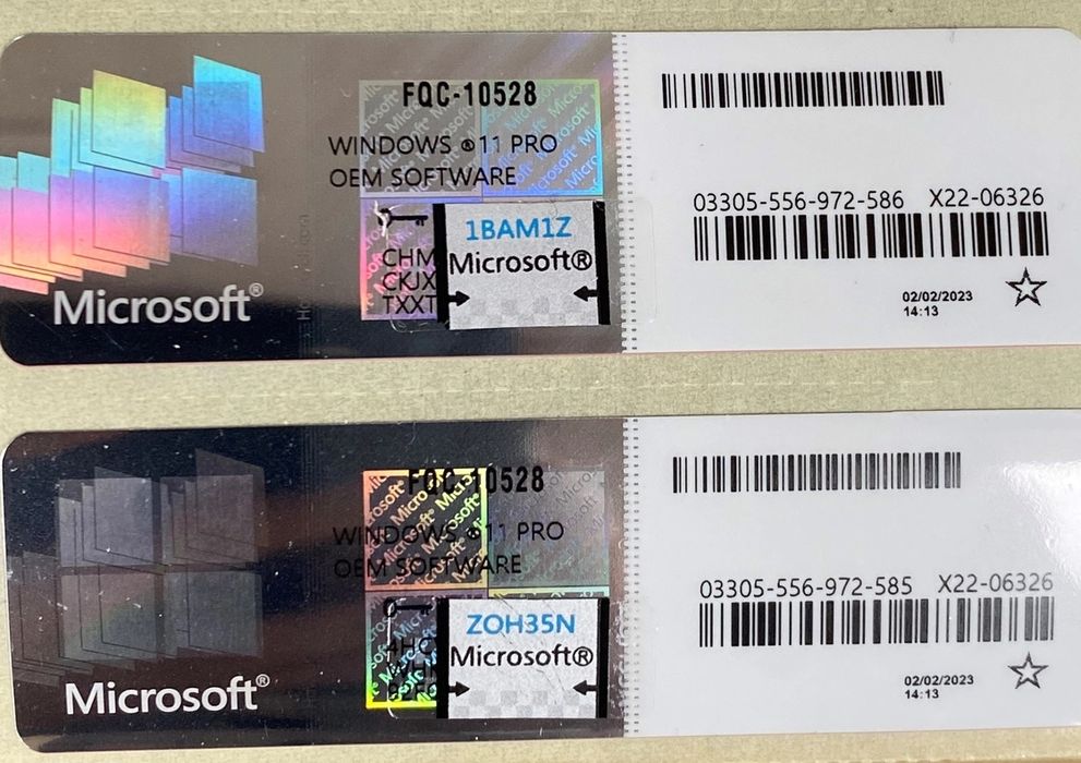 Windows 11 PRO / HOME Naklejka / Klucz - faktura