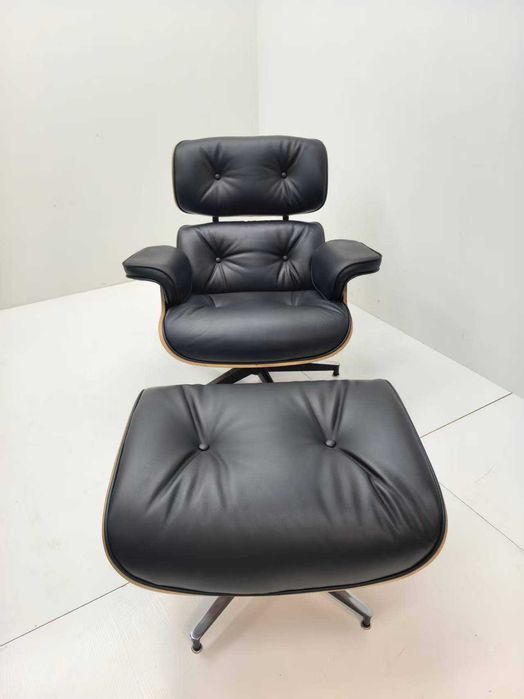 Poltrona Eames PELE GENUÍNA TOP