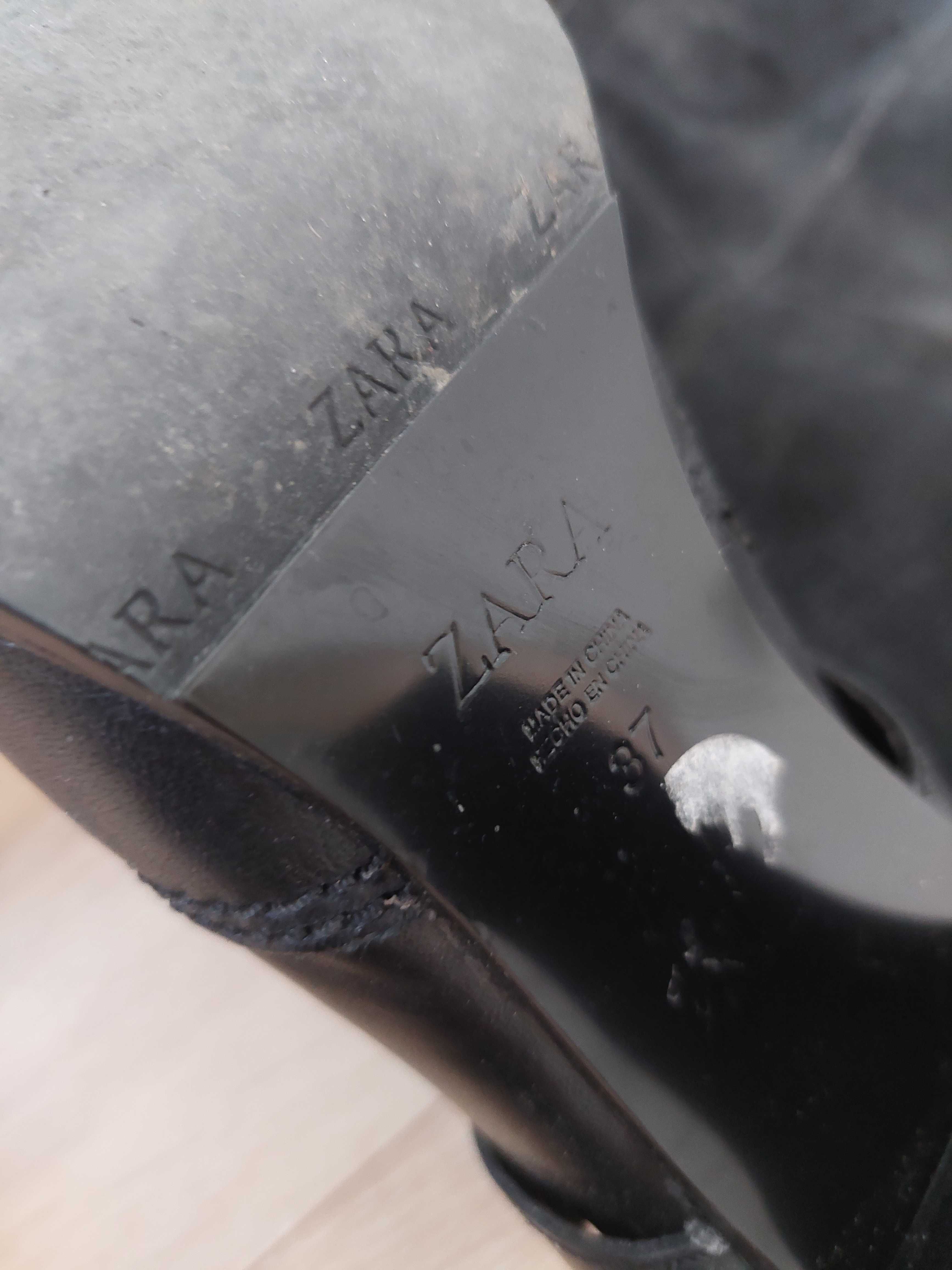 ZARA, kozaki skórzane r.37