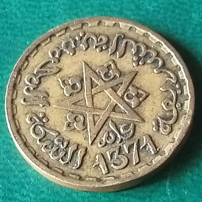 diram moeda de marrocos 10 francos 1371