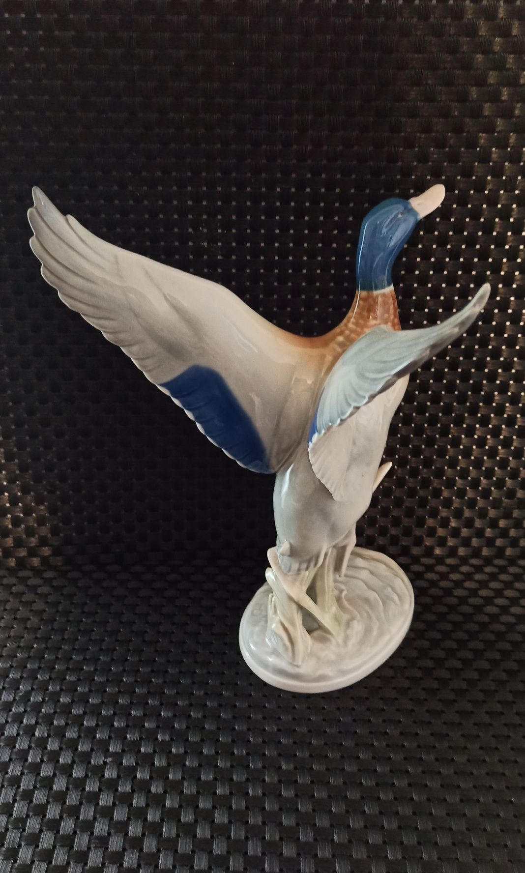 Porcelana TURYNGIA Metzler & Ortloff Figurka Dzikiej Kaczki h 24 cm