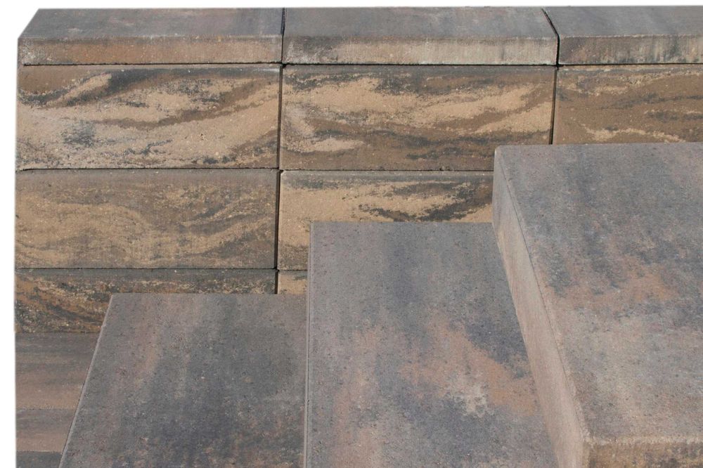 Bloczek Cobus ogrodzenie gładki Buszrem mix stalowy grafit muszlowy