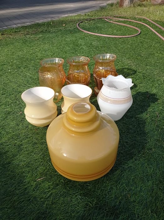 Szklane klosze do lampy PRL