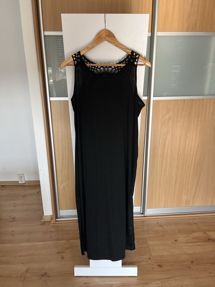 Sukienka maxi L zdobione plecy haft nowa