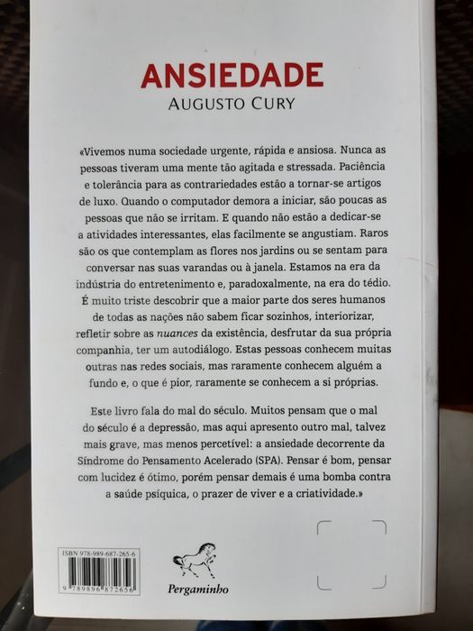Livro Ansiedade de Augusto Cury