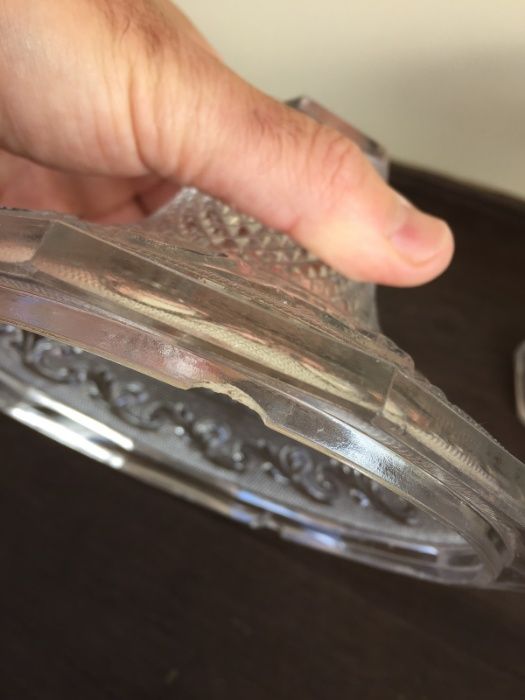 Par Compoteiras em vidro cristal incolor -- Antigos