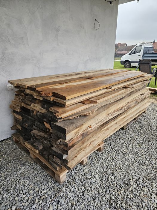 Tarcica dębowa 1.75m3 brusy 50mm, deski 32mm
