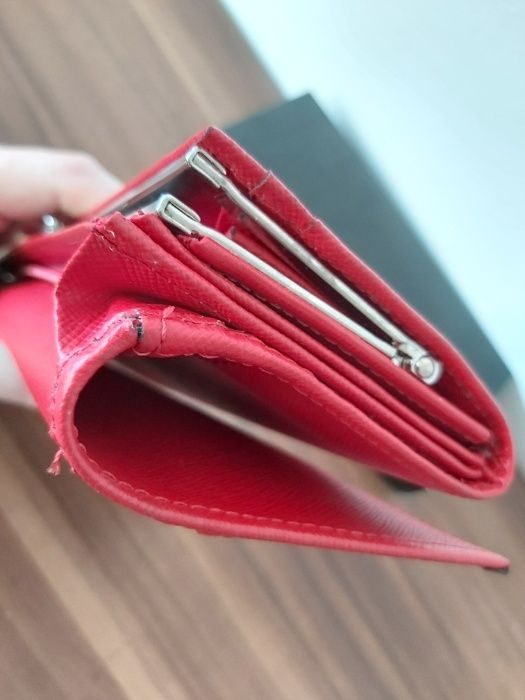 Czerwony portfel STEFANIA damski portmonetka biznesowa