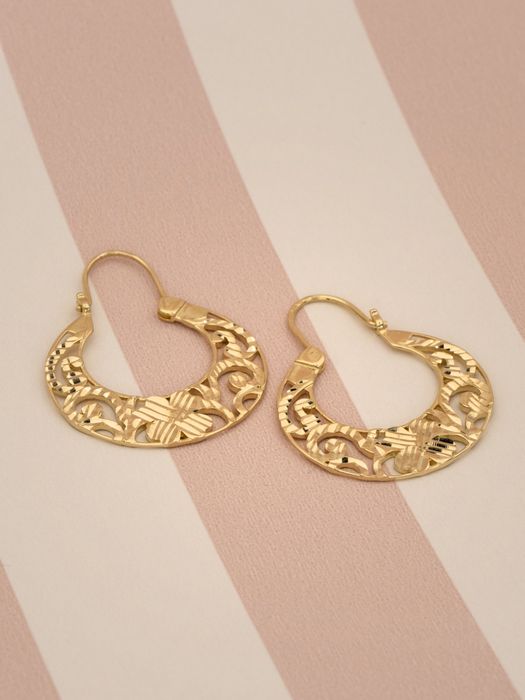 Złote kolczyki ażurowe, kolczyki złoto 585