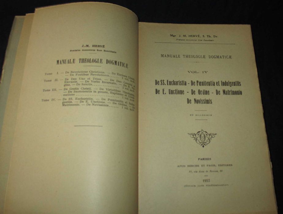 Livros Manuale Theologicae Domaticae 1959