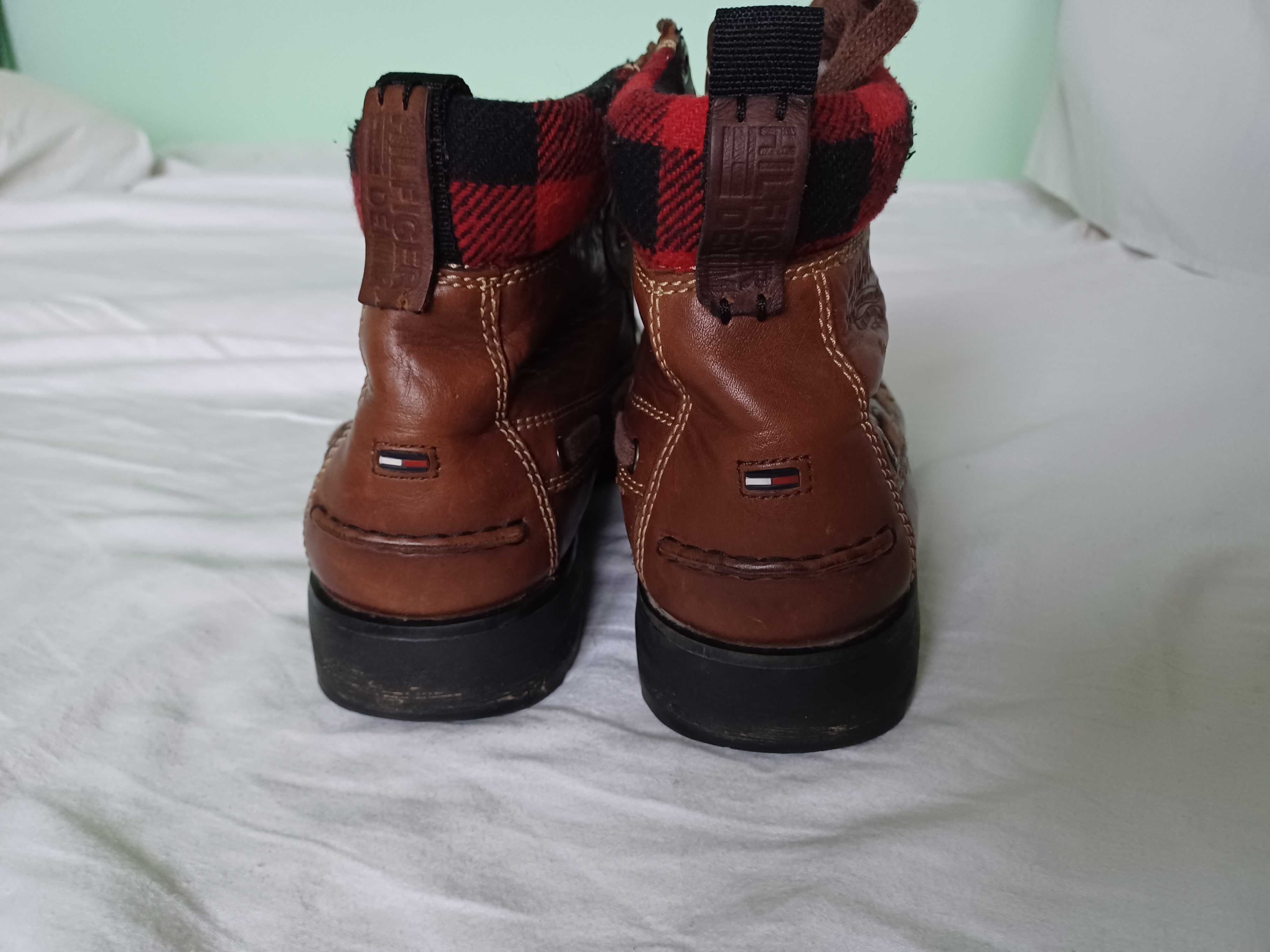 Skórzane Trapery/Trzewiki BRĄZ marki Tommy Hilfiger rozmiar 42
